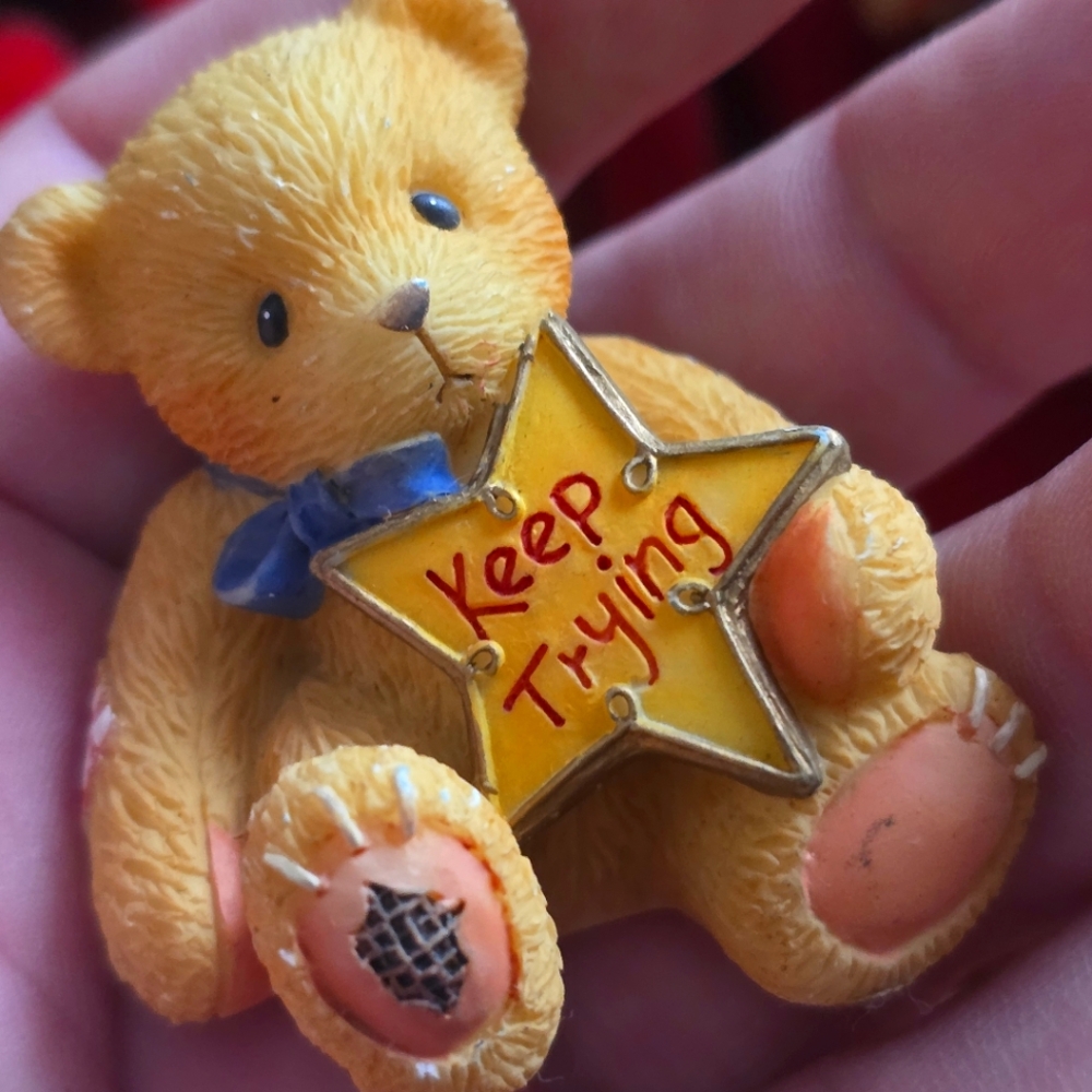 Cherished Teddies Keep Trying Mini Figurine